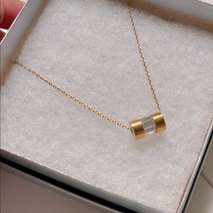 Michael Kors Gold Baguette Crystal Barrel Necklace